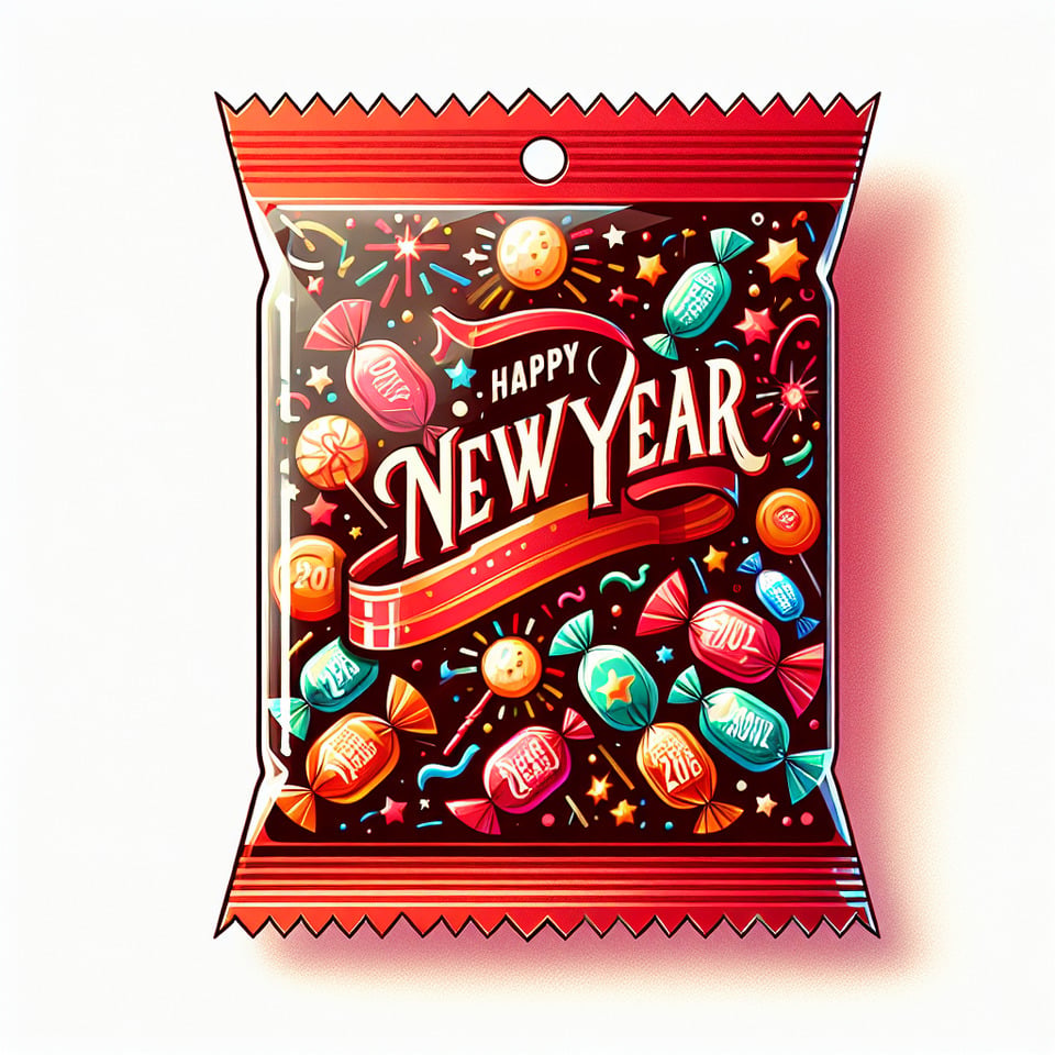 happy new year,red text effect image
