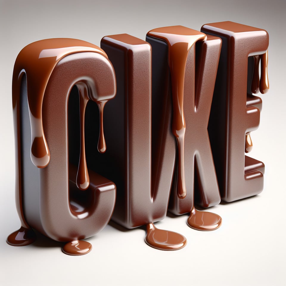 Three-dimensional rendering of the phrase Cake designed in a delectablemelted chocolate fo text effect image