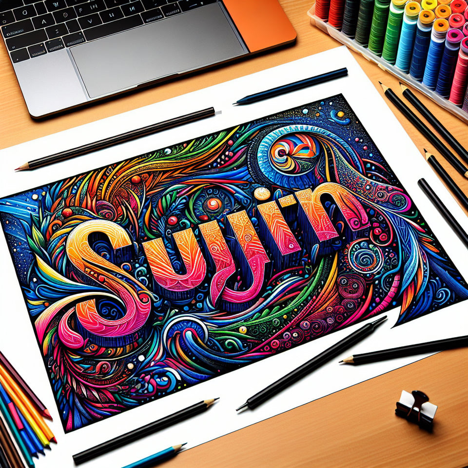Sujith text with creative effect text effect image