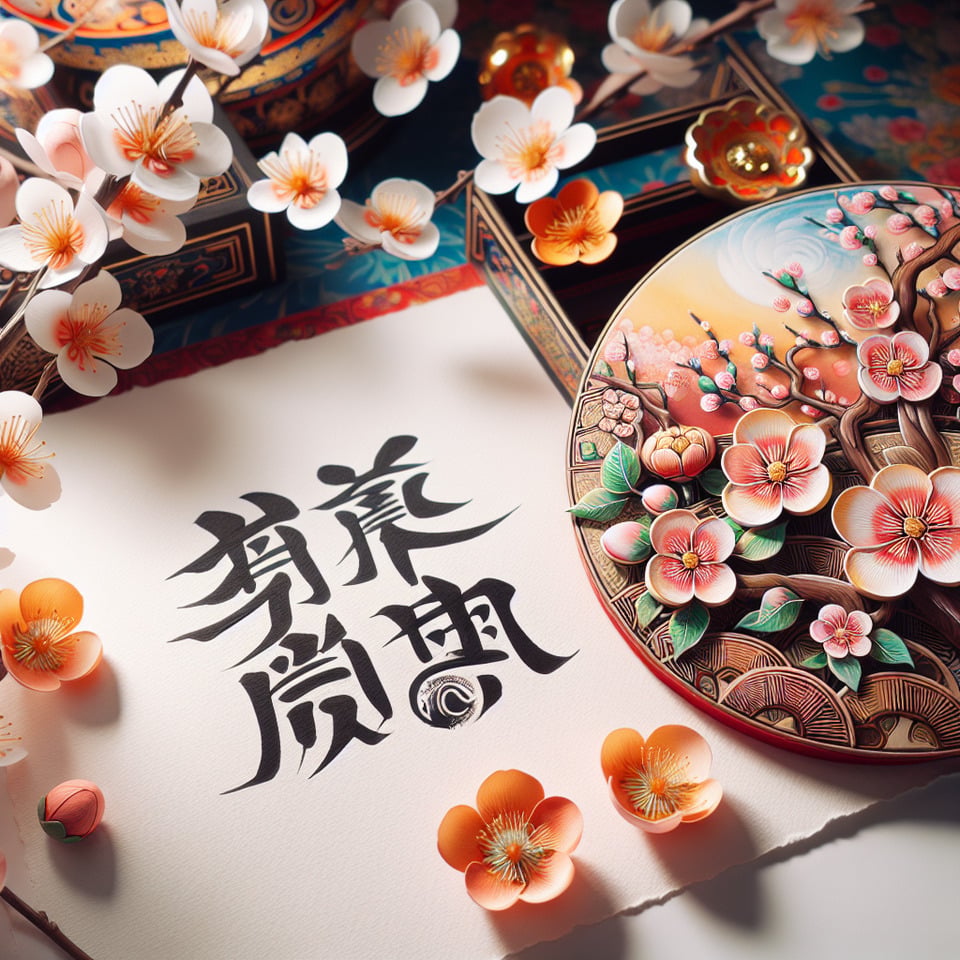 Text Tet Vietnamese Lunar New Year decorationwatercolor apricot flower backgroundcalligraphy font text effect image