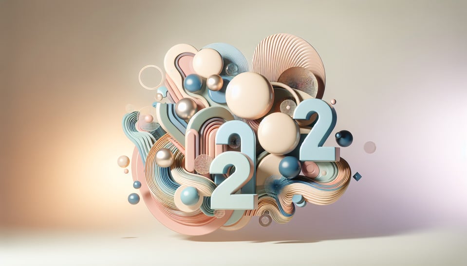 Text 2024abstract shapes backgroundpastel color clear and copy backgroundextremely detailedHDprofessionalproduct photographycinematic lightingsoft contrast. text effect image