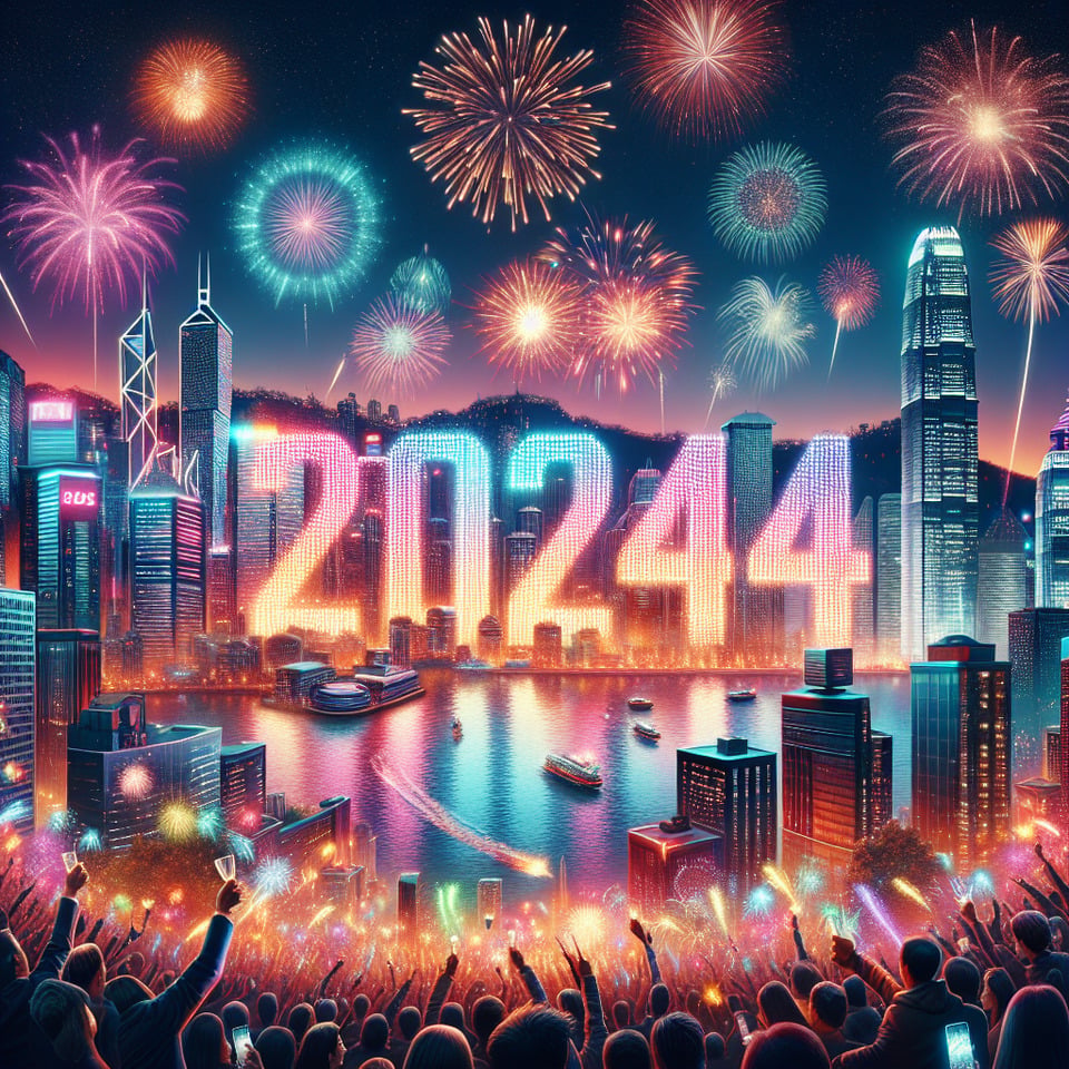2024happy new year text effect image