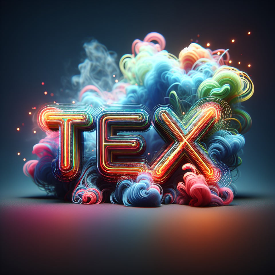 Văn bản TEXT văn bản 3d giật gân đầy màu sắc và nền khói text effect image