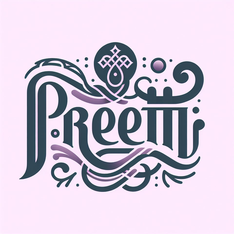 preeti logo desing text effect image