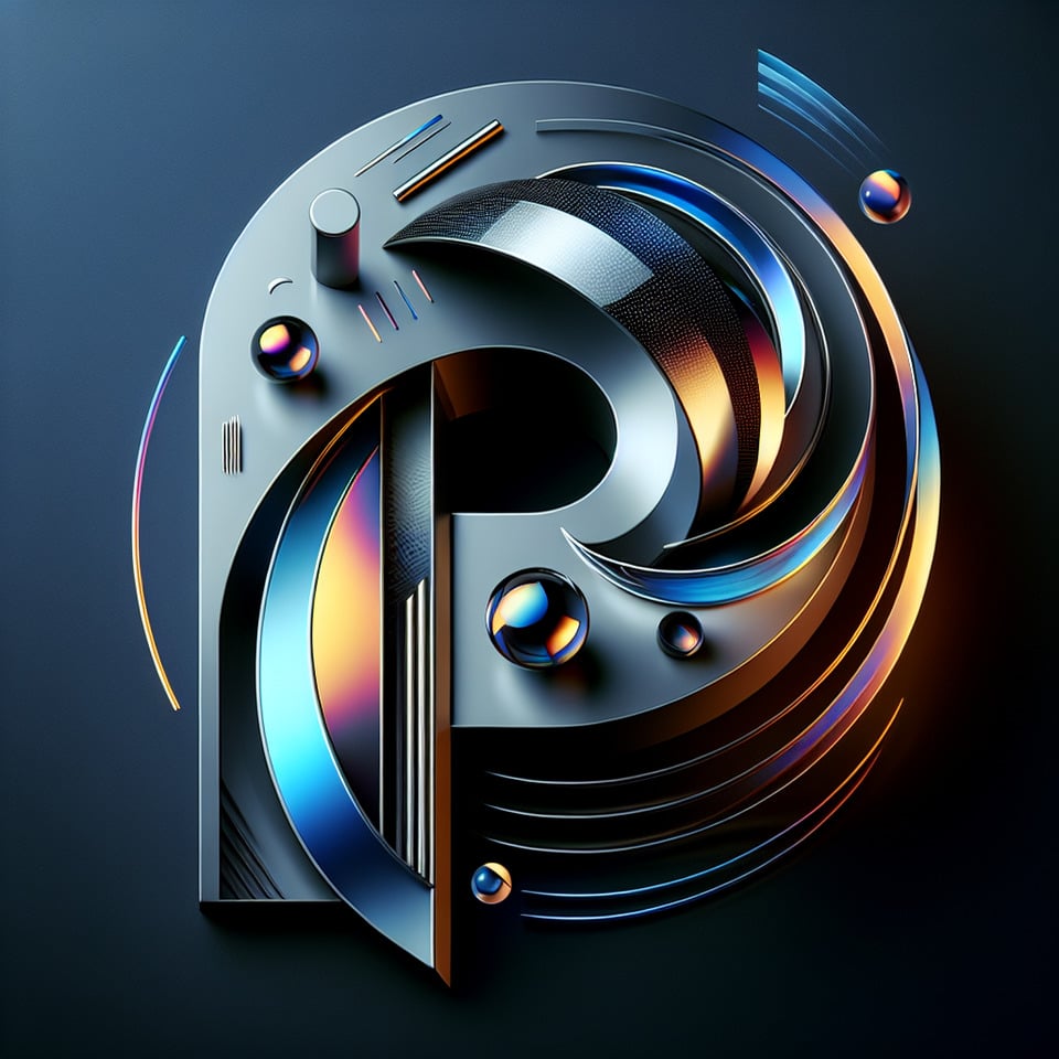 p logo design 3d text effect image
