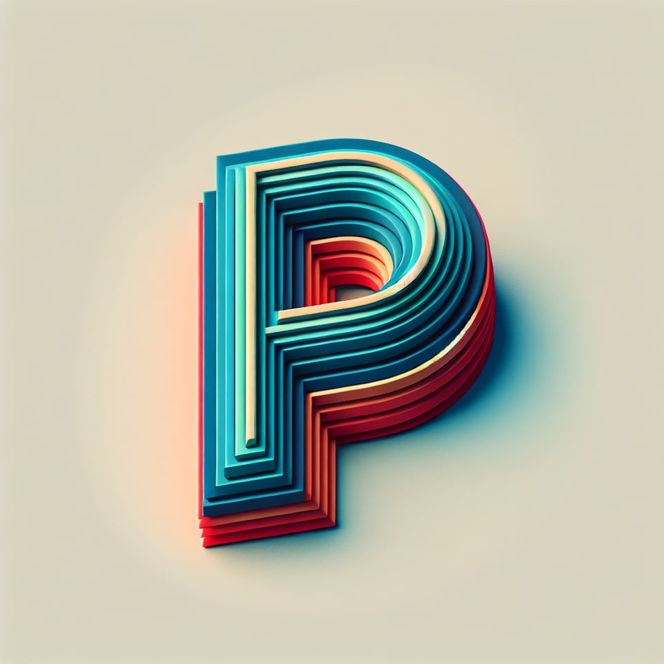 p logo design 3d font text effect image