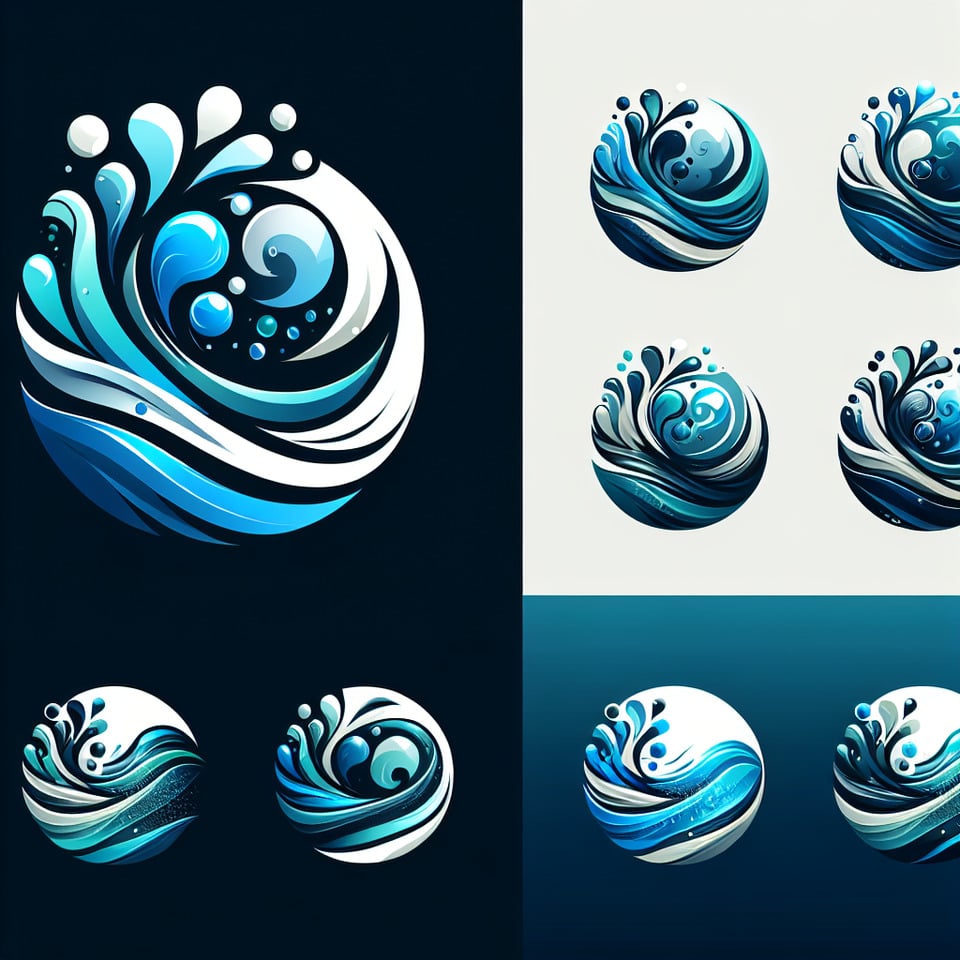 p logo design water effects text effect image