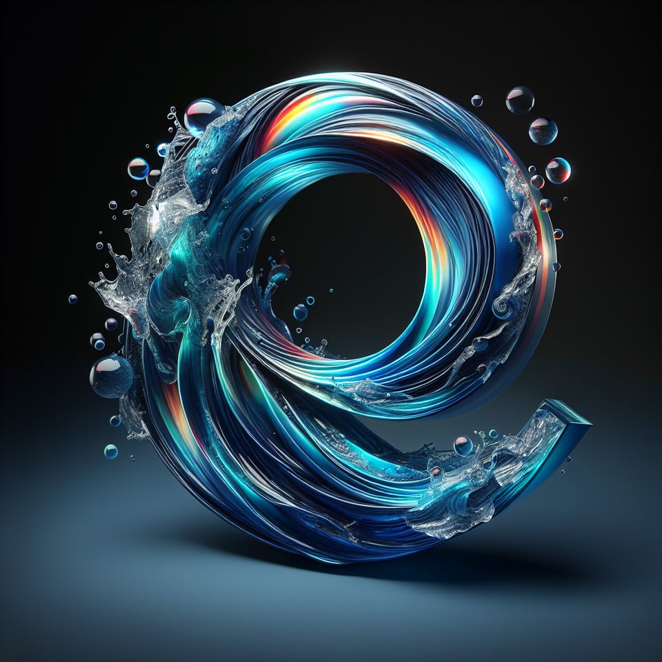 p logo design 3d water effects text effect image