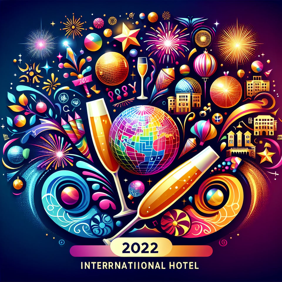 new year post design by hotel kumar international text effect image