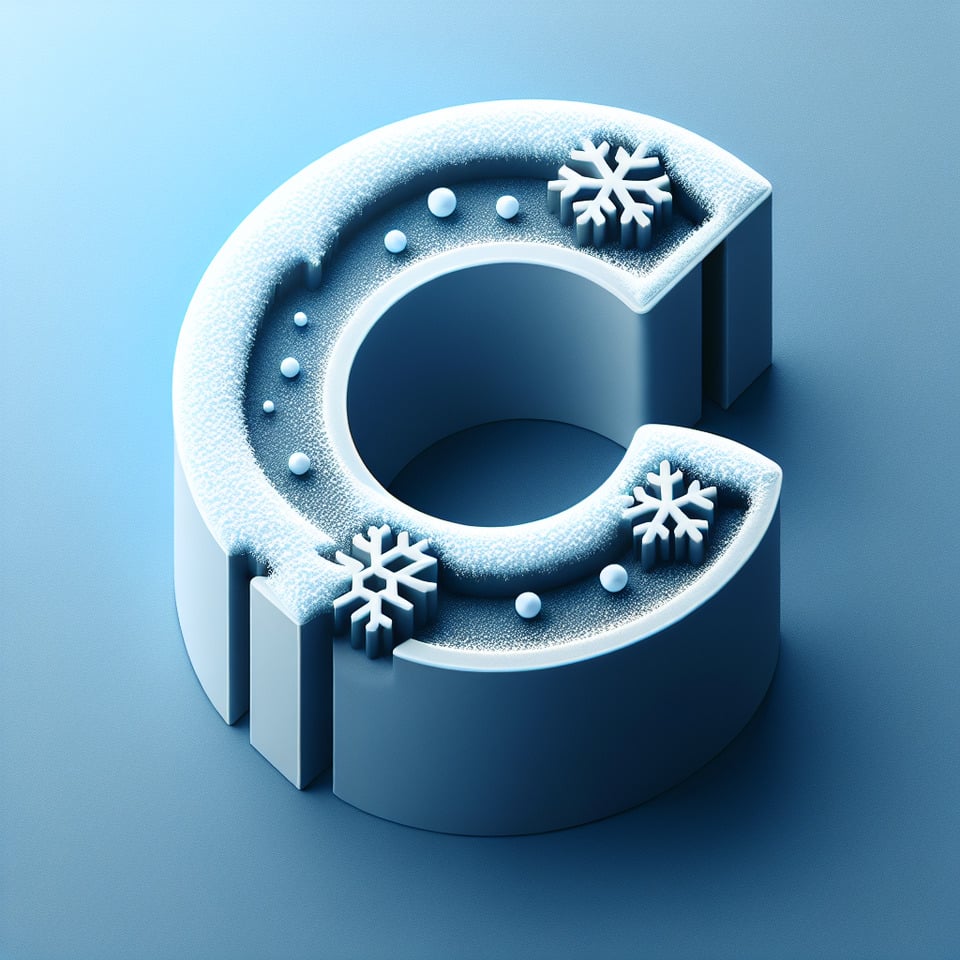 Letter 'C' logo design 3d snow effects text effect image