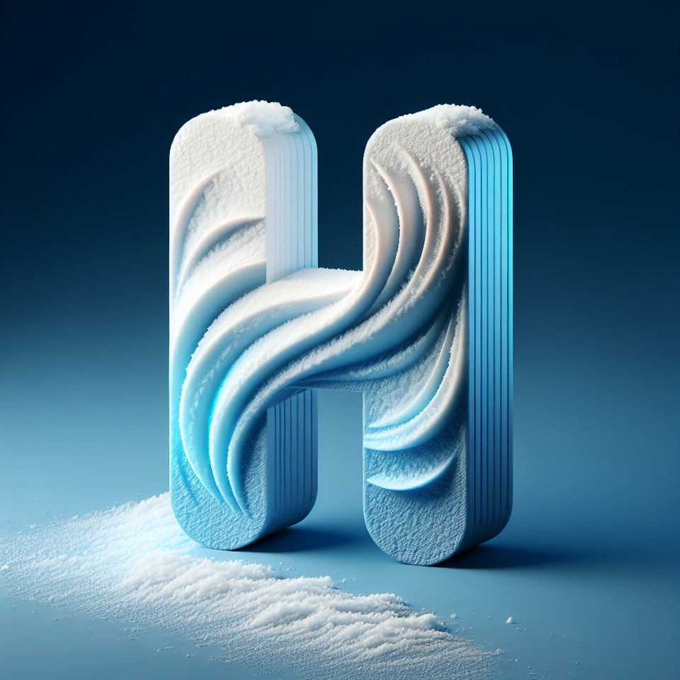 Letter 'H' logo design 3d snow effects text effect image
