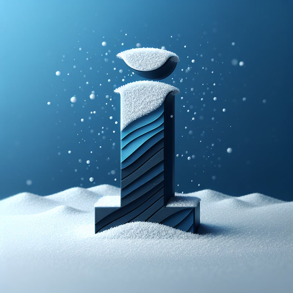 Letter 'I' logo design 3d snow effects text effect image