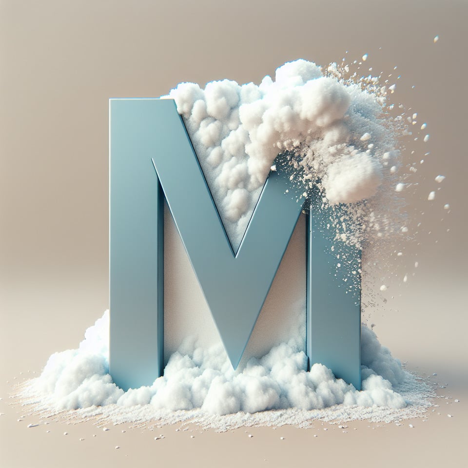 Letter 'M' logo design 3d snow effects text effect image