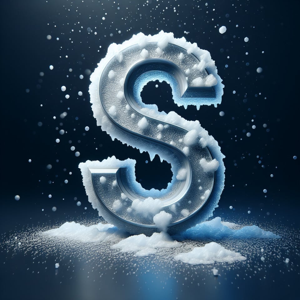 Letter 'S' logo design 3d snow effects text effect image