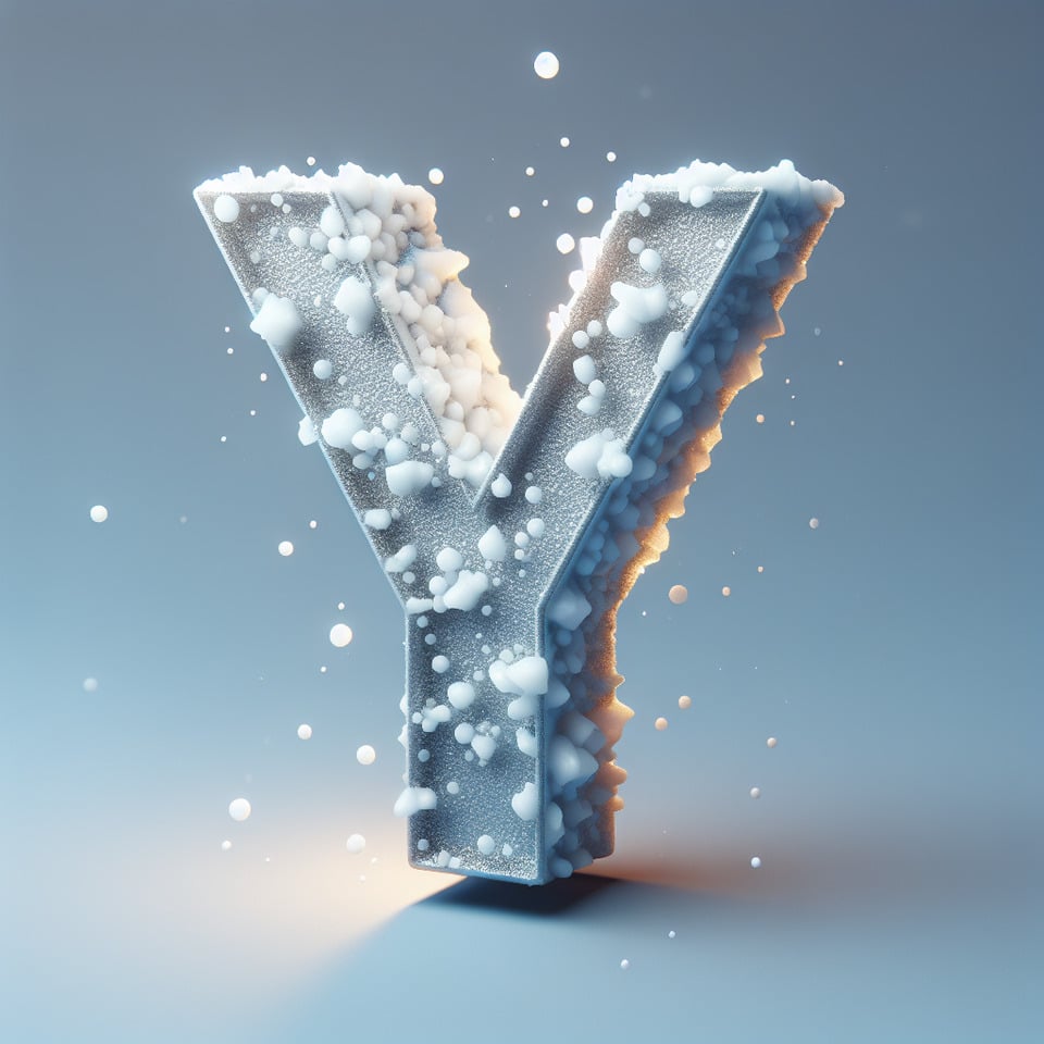 Letter 'Y' logo design 3d snow effects text effect image
