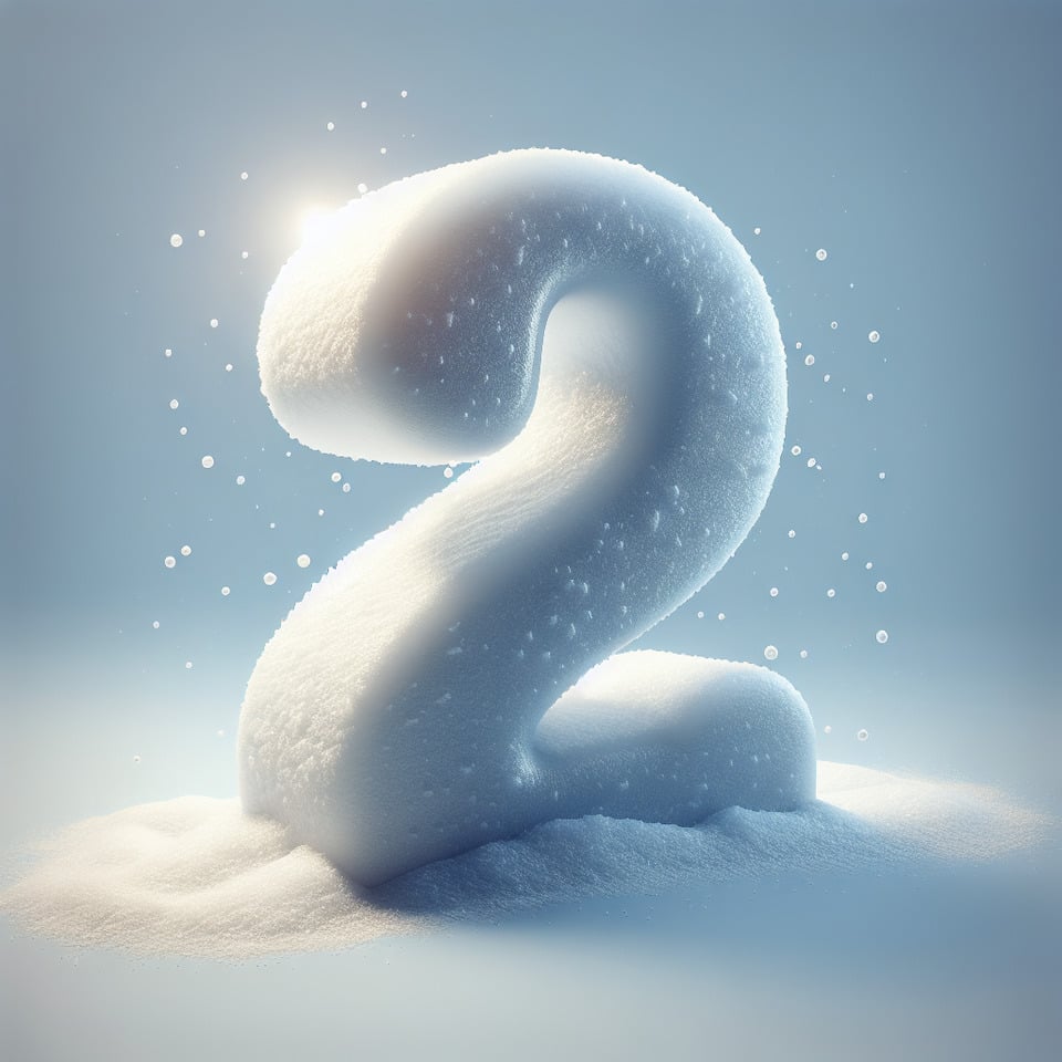 Letter '2' logo design 3d snow effects text effect image