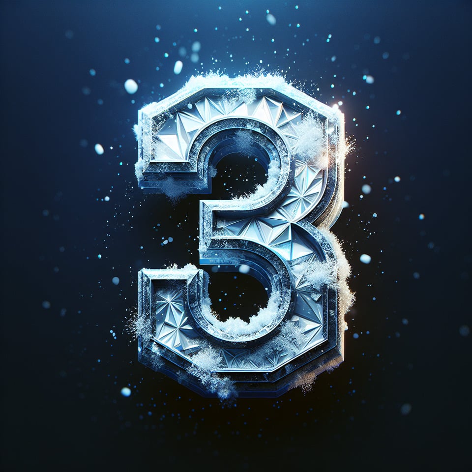 Letter '3' logo design 3d snow effects text effect image