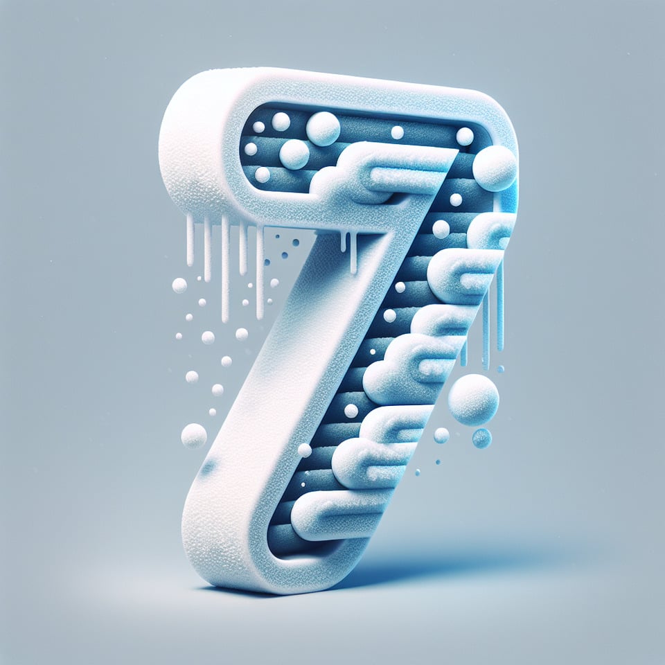 Letter '7' logo design 3d snow effects text effect image