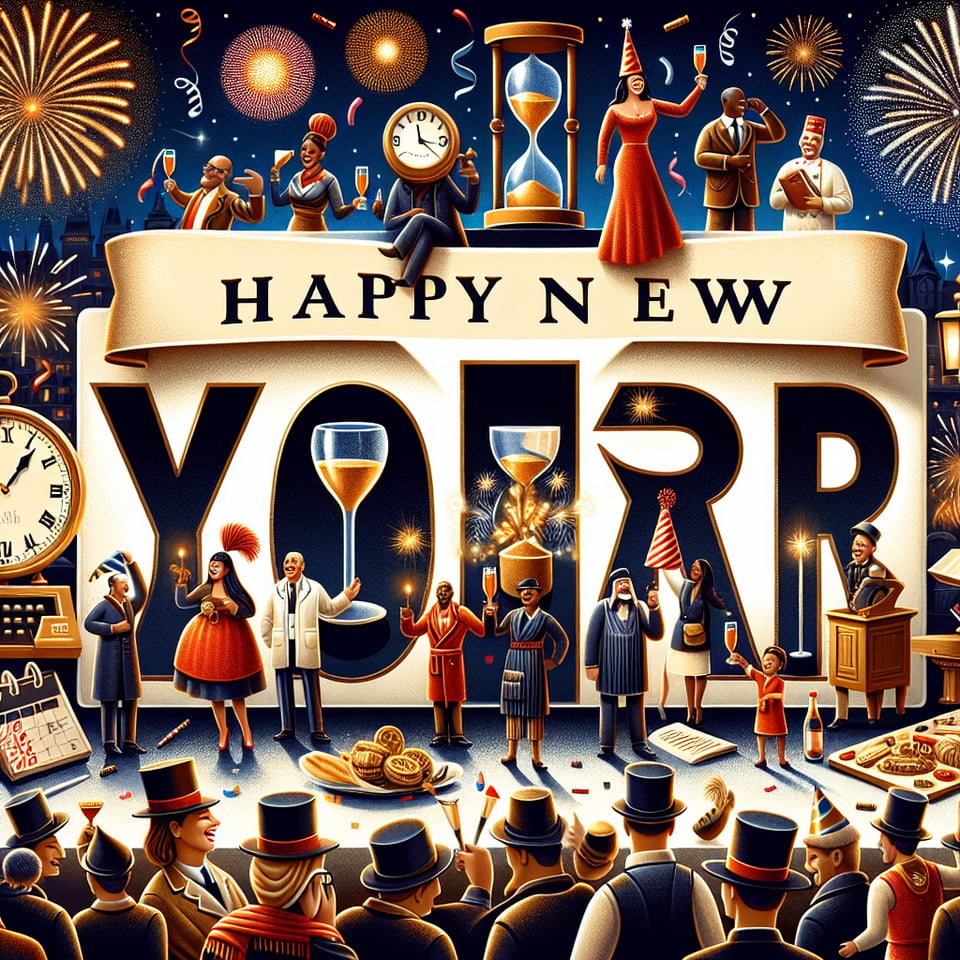 Amir Graphics celebrating Happy New Year text effect image