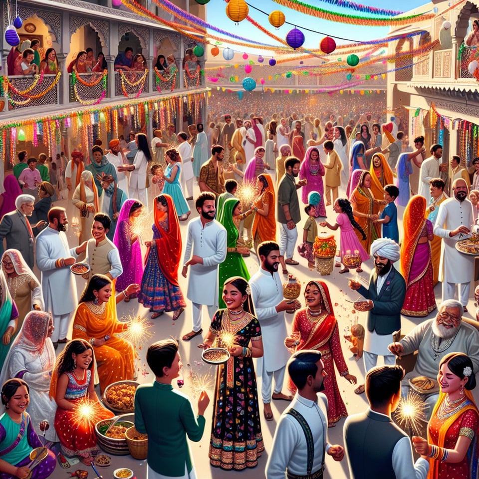 Rajasthani celebrating new year text effect image
