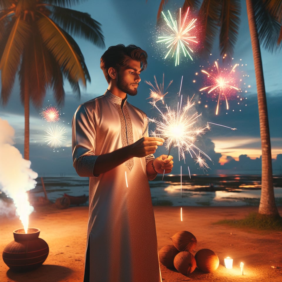 South Indian celebrating new year text effect image