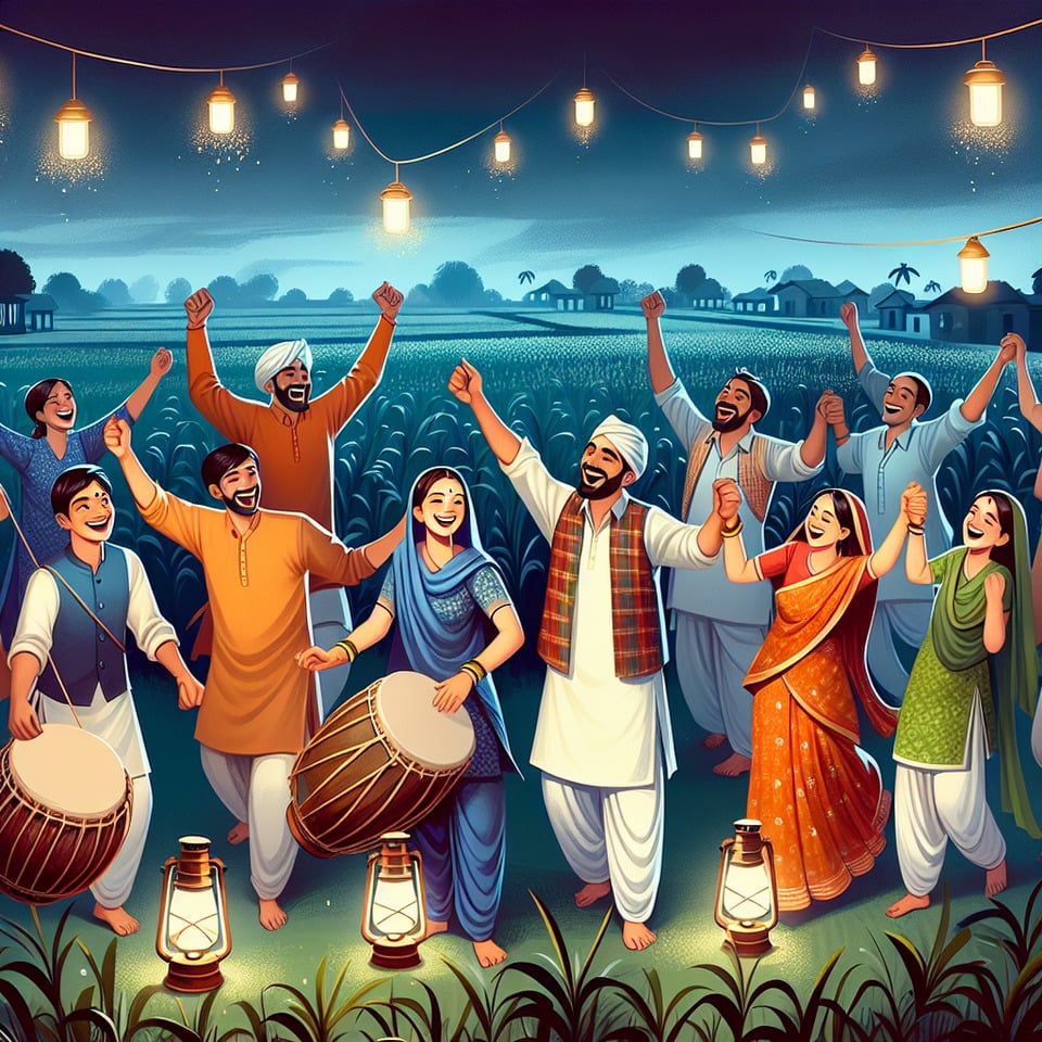 Indian Farmers celebrating new year text effect image