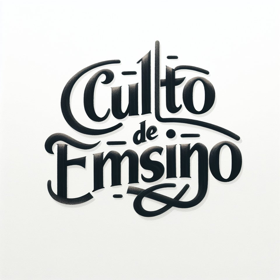 text Culto de Ensino light tradicional lettering text on white background text effect image