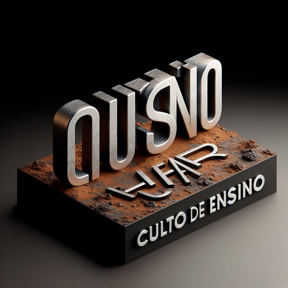 3d silver text Culto de Ensino new year text effect on black background on white background text effect image