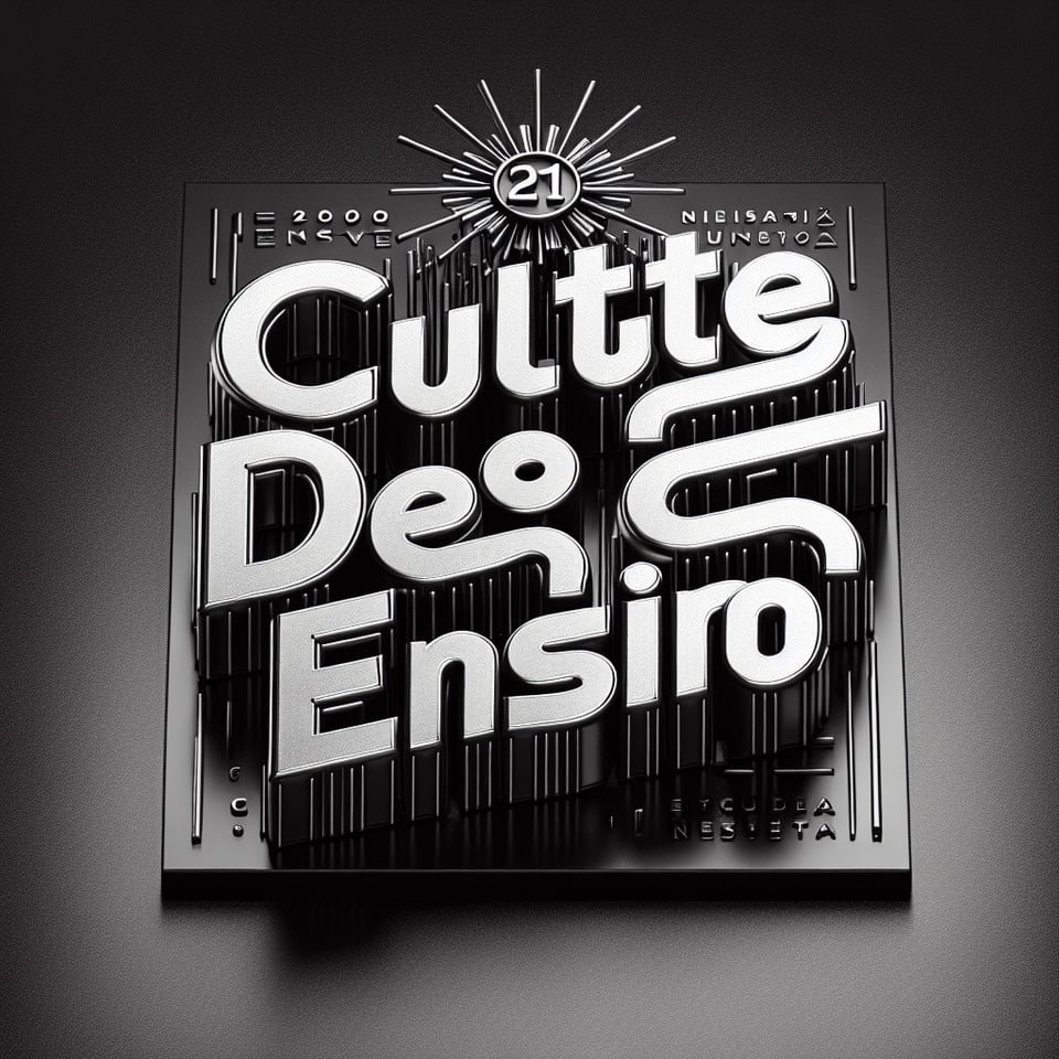 3d silver text Culto de Ensino new year text effect on black background on white background text effect image