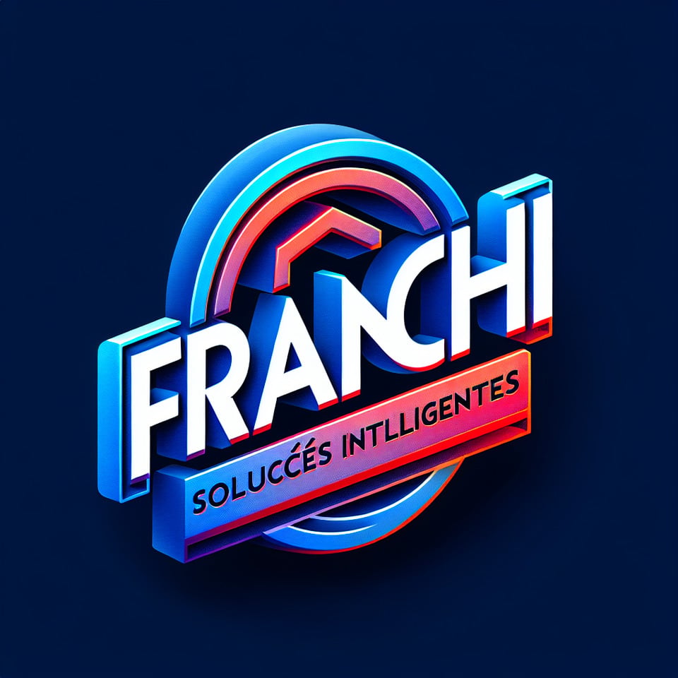 Franchi Soluções Inteligentes logo design 3d font text effect image