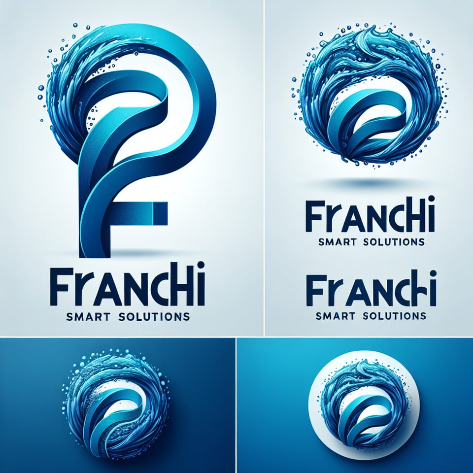 Franchi Soluções Inteligenteslogo design 3d water effects text effect image