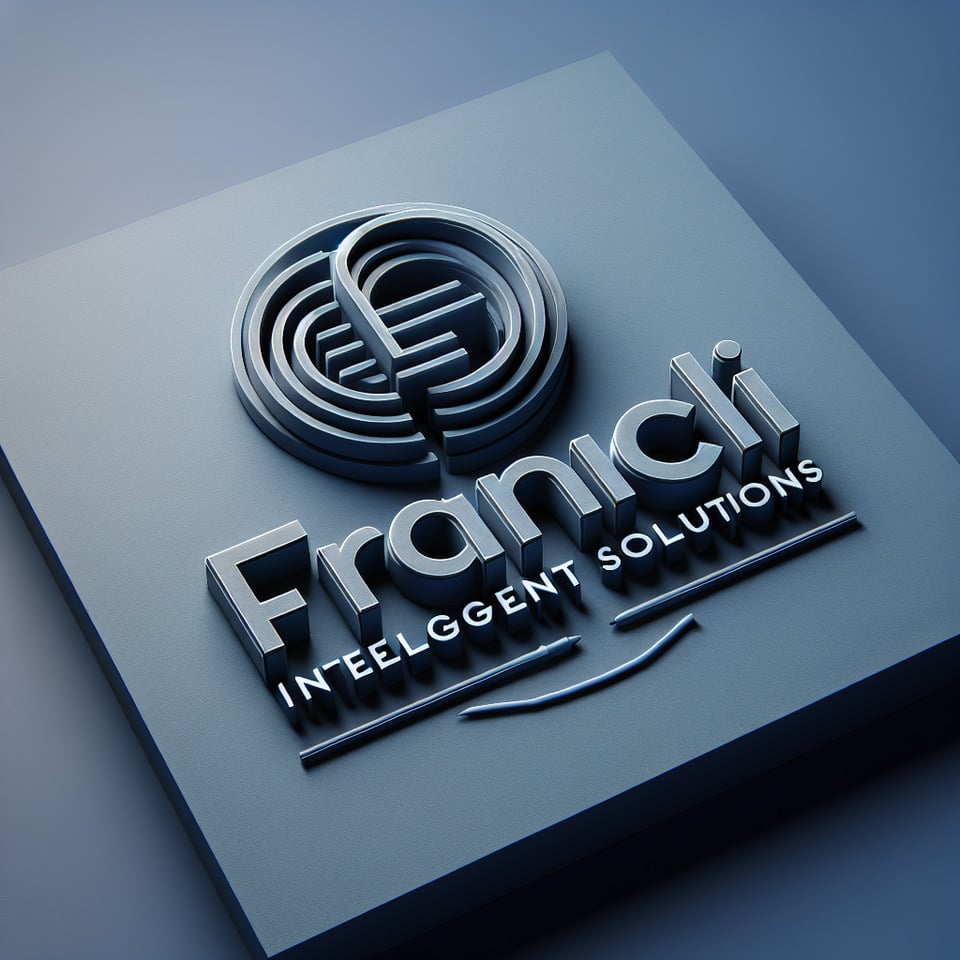Franchi Soluções Inteligentes logo design 3d font text effect image