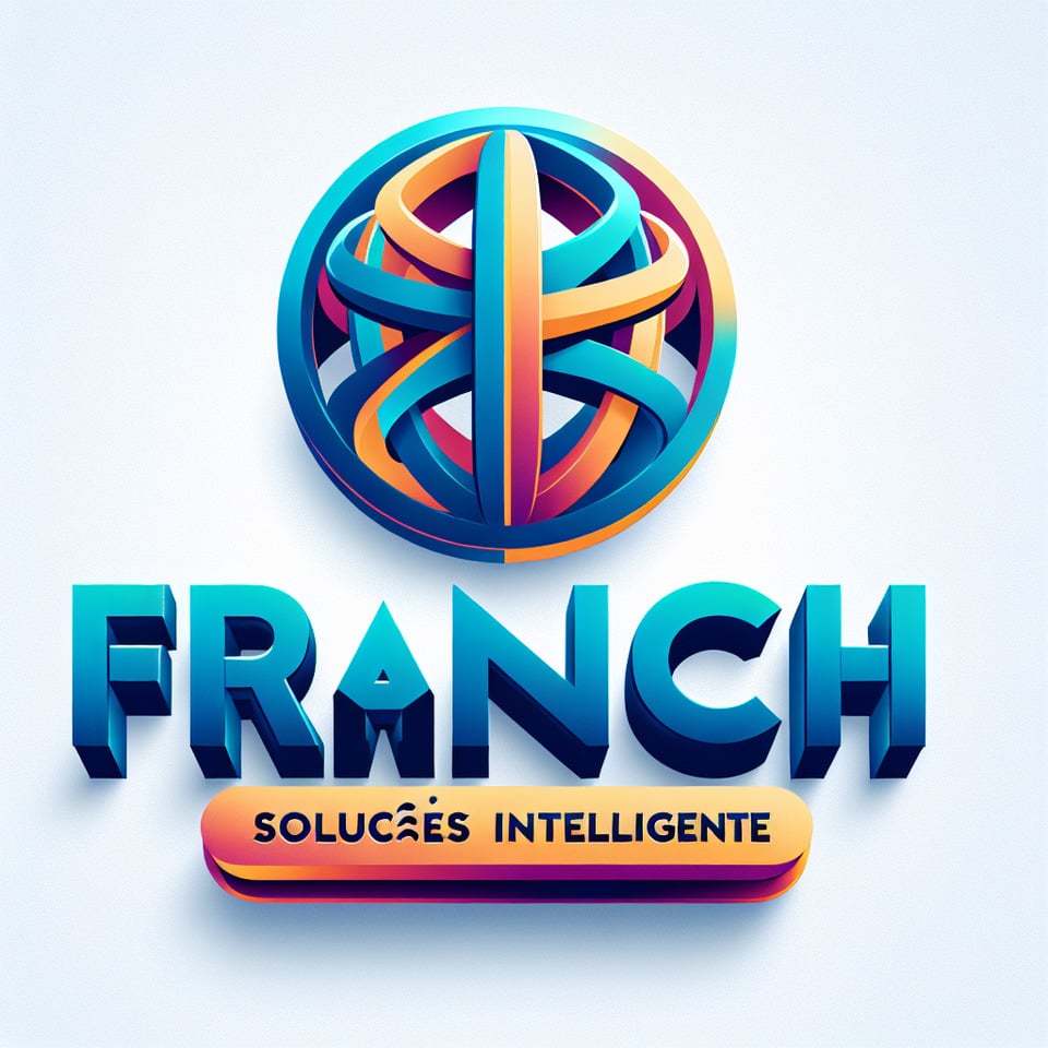 Franchi Soluções Inteligentes logo design 3d font text effect image