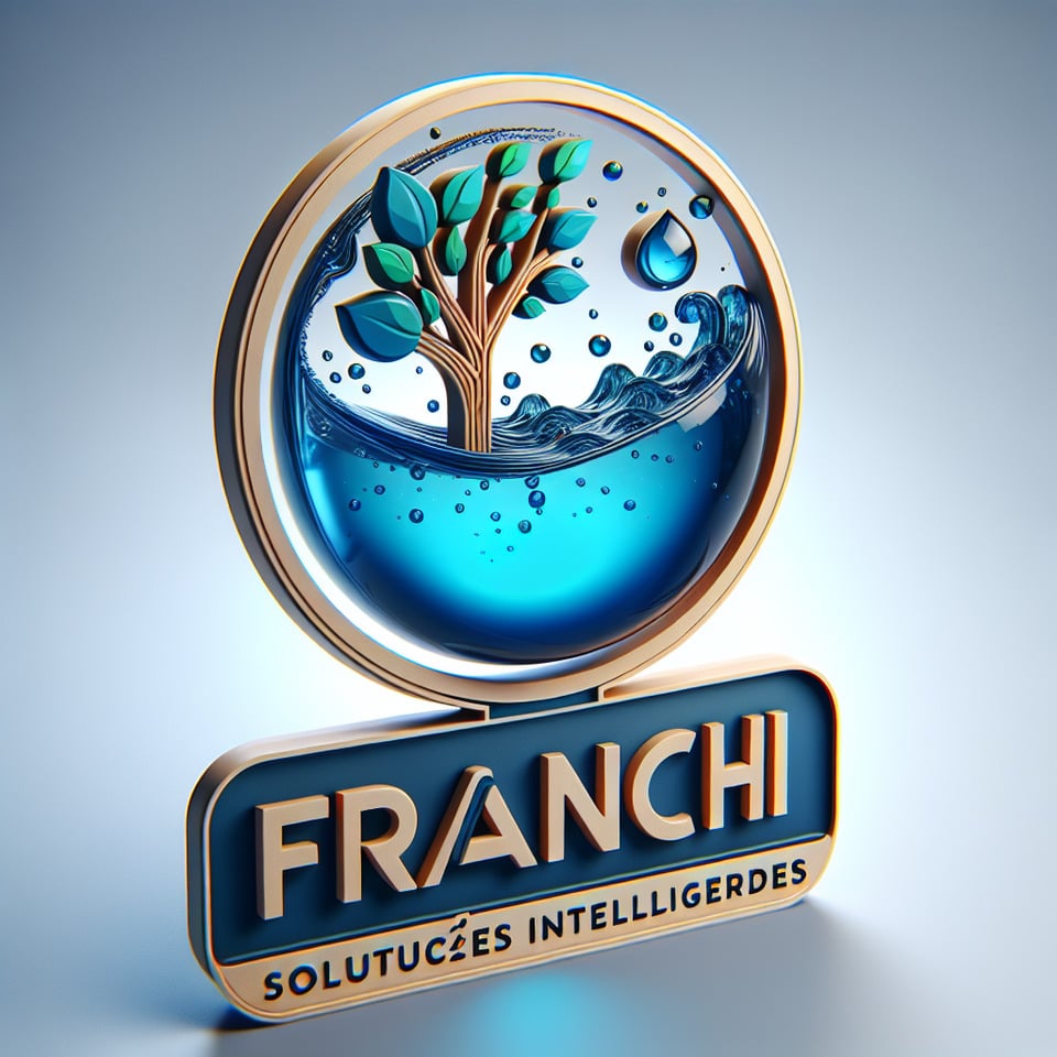 Franchi Soluções Inteligenteslogo design 3d water effects text effect image