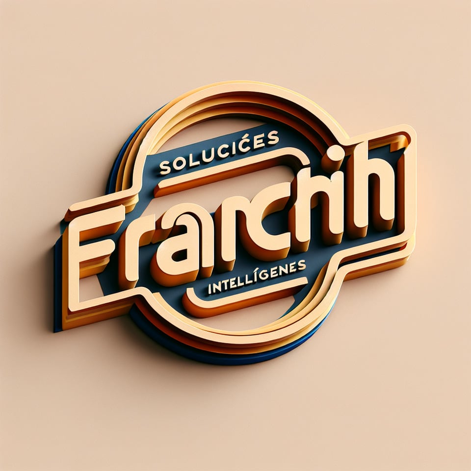 Franchi Soluções Inteligentes logo design 3d font text effect image