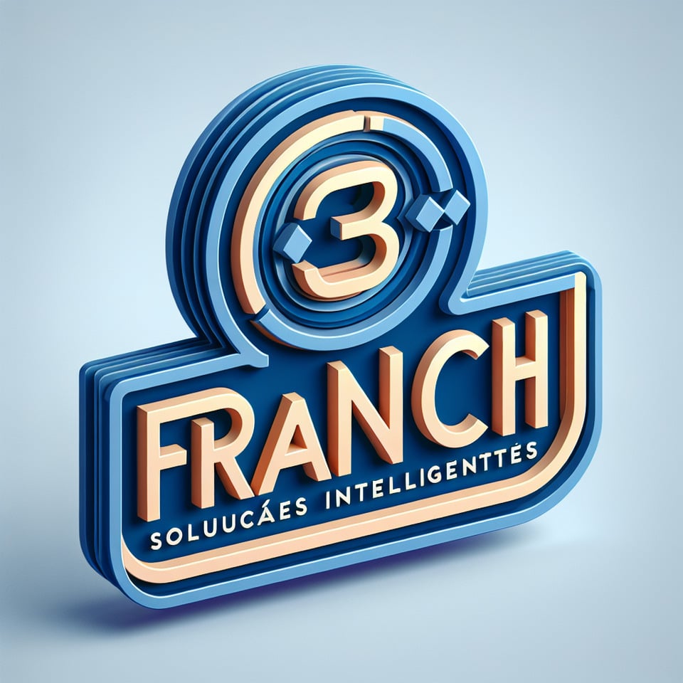 Franchi Soluções Inteligentes logo design 3d font text effect image