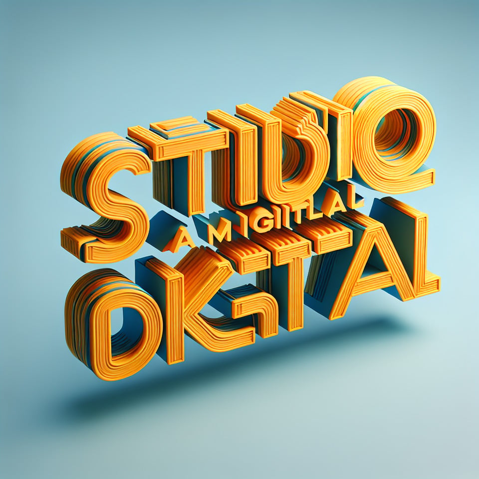 Studio A MKT Digital logo design 3d font text effect image