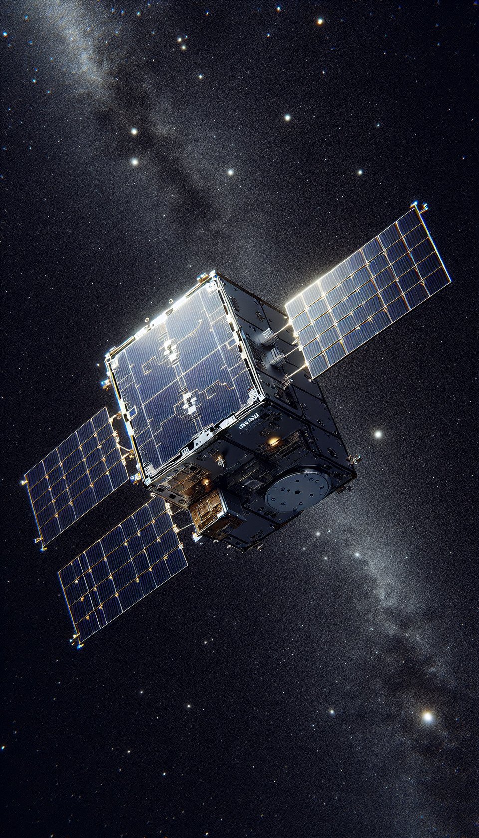 Text with background 1U Cube Satellite no solar panel not deployed in Low Earth Orbit,ITCA Space-Team text effect image