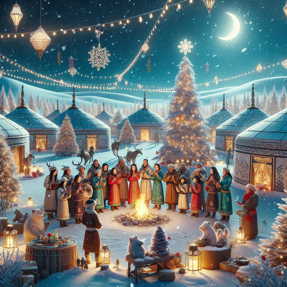 christmas 2024 mongolia text effect image