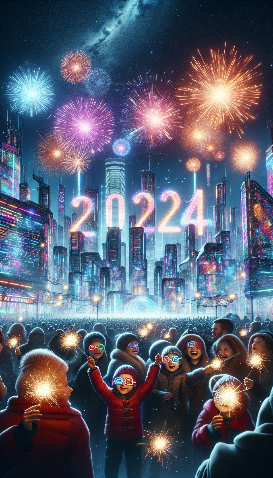 Happy New Year 2024 text effect image