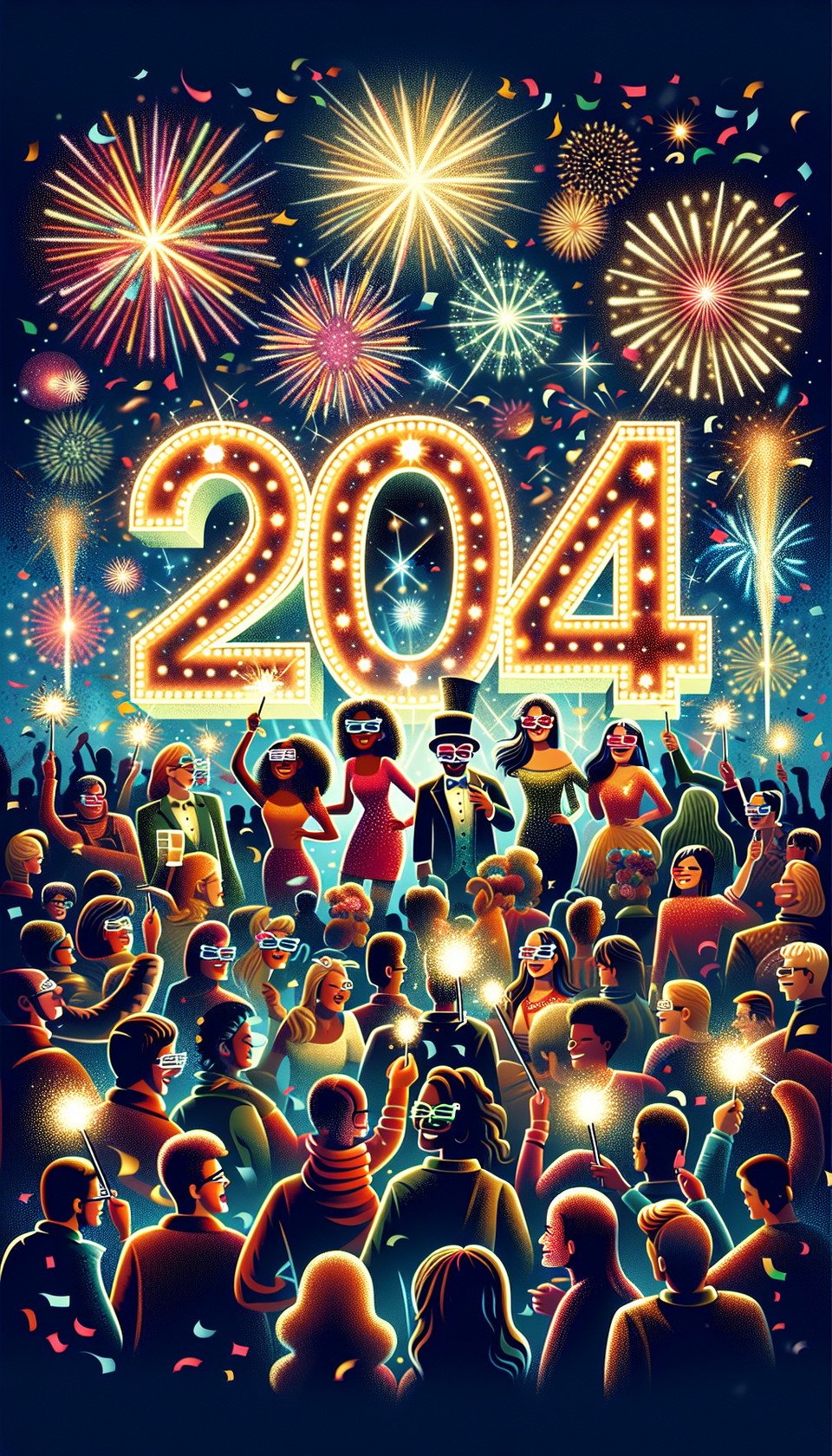 Happy New Year 2024 text effect image