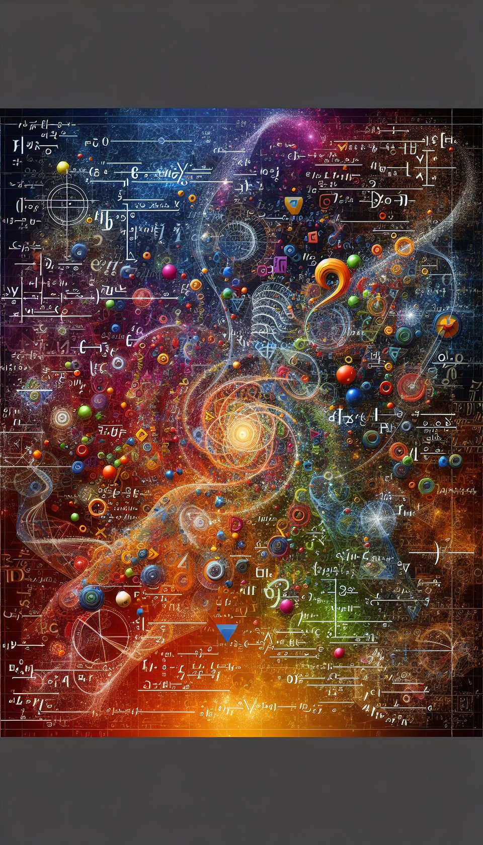 AI-generated image: A vibrant full-page composition with The background is filled with colorful mathematics symbols and formulascreating an immersive and dynamic atmosphere. The 3D textcentrally positionedis elegantly integrated with the diverse array of symbolsforming a visually appealing and educational design. The lively colors and intricate details bring a sense of creativity to the mathematical theme. text effect image