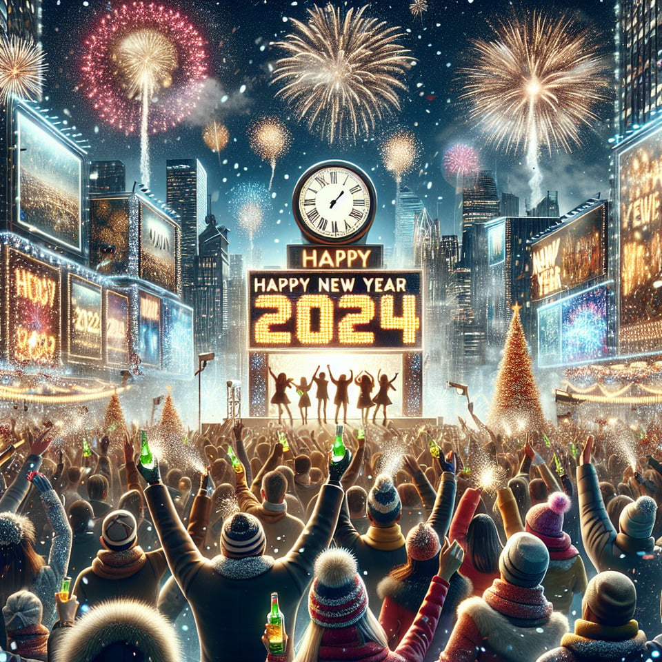 happy new year 2024 text effect image