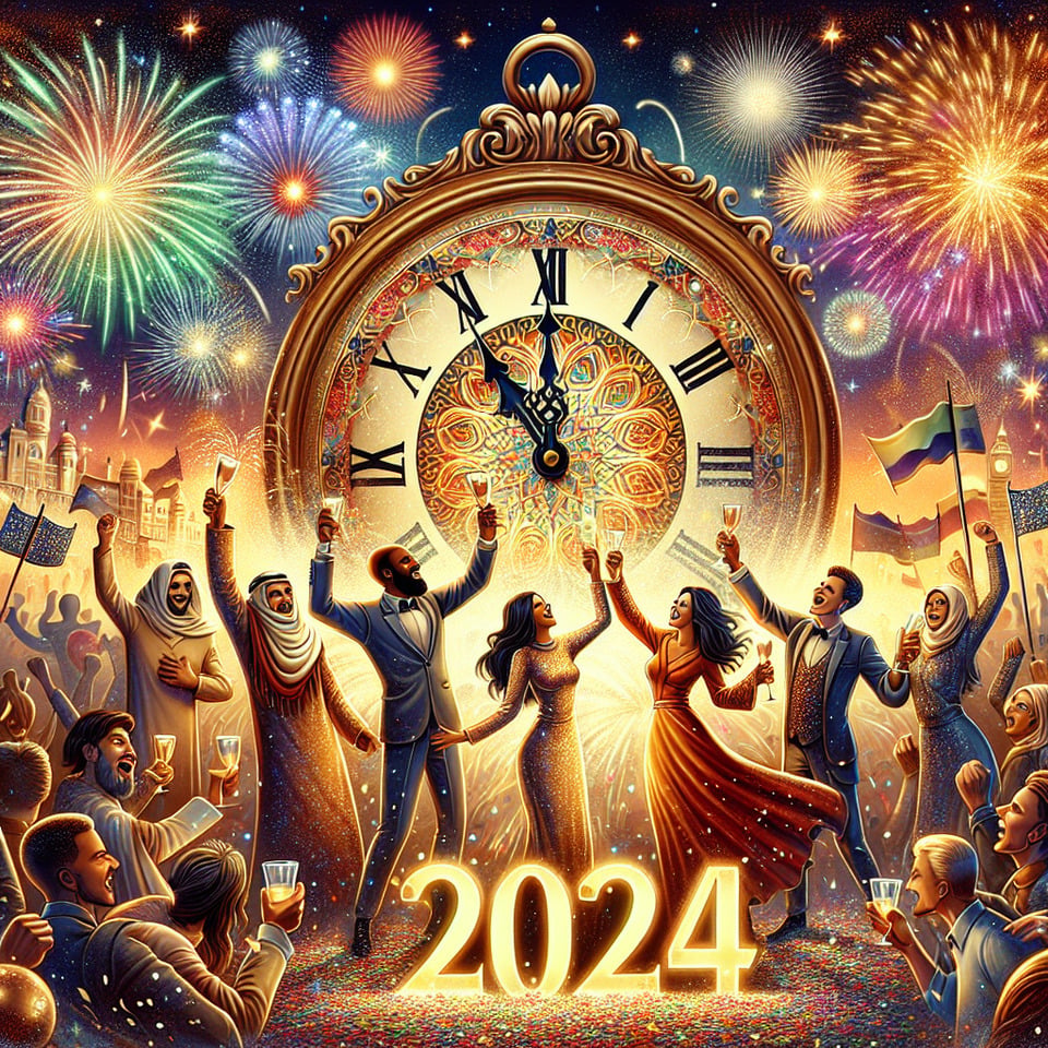 Happy New Year 2024 text effect image