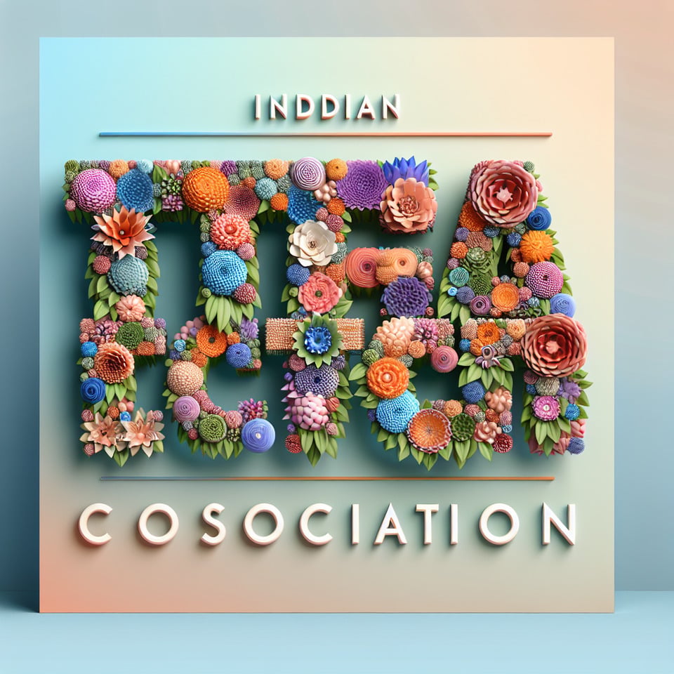 text Indian Technology Congress Association three-dimensionalmade of flowergorgeouswith a light gradient background. text effect image