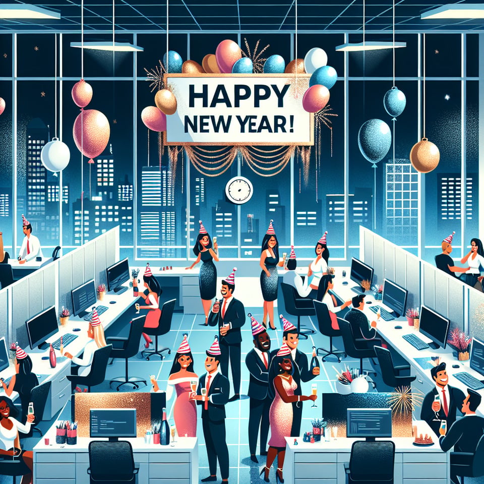 Real Estate Business celebrating New Year text effect image