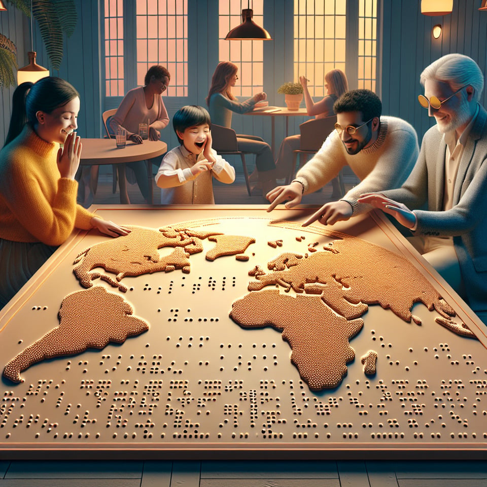 creative ads World Braille Day text effect image