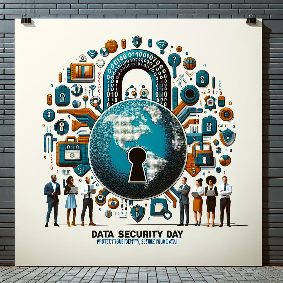 Creative ads for data security day text effect image
