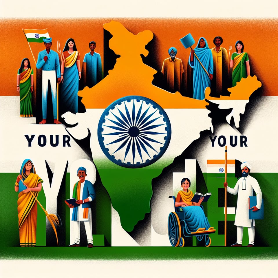 Creative ads for India National voters Day text effect image
