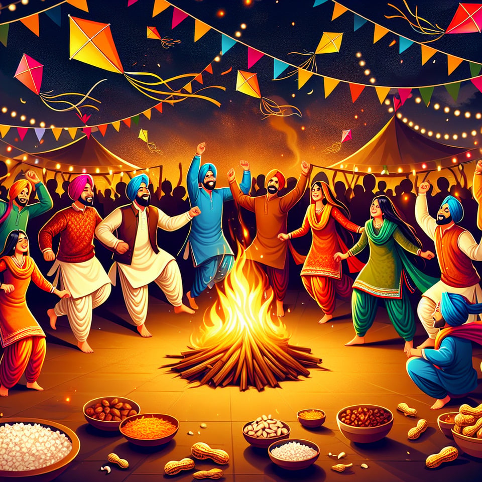 Happy lohri festival text effect image